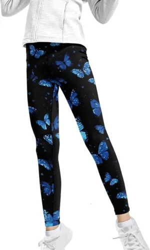 Girls and Toddlers' Leggings High Waist Kids Leggings Footless Stretch Girls' Leggings Yoga Pants for Workout Running