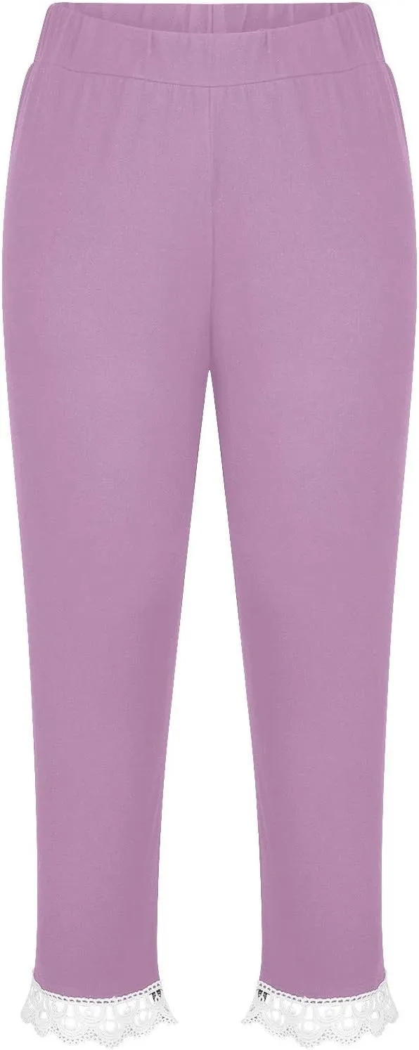 Girls Athletic Capri Leggings, Kids Yoga Pants with Pockets, Teen Girls Stretch Dance Running Workout Pants
