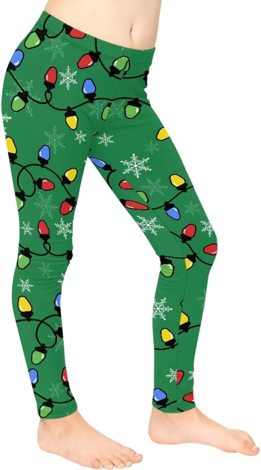 Girls Casual Basic Leggings Full Length Stretch Tights Pants Athletic Leggings for Kids in 4t to 13 Years