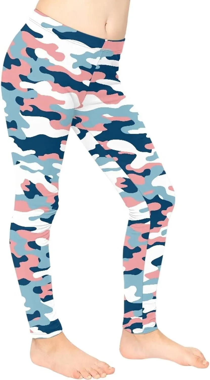 Girls Casual Basic Leggings Full Length Stretch Tights Pants Athletic Leggings for Kids in 4t to 13 Years