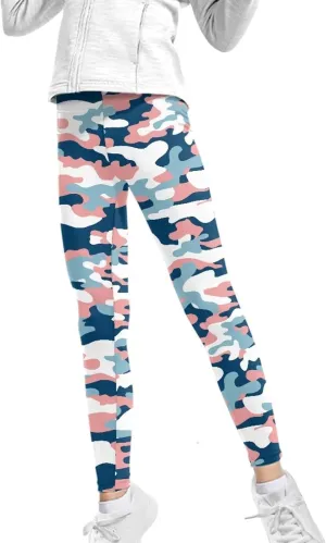 Girls Casual Basic Leggings Full Length Stretch Tights Pants Athletic Leggings for Kids in 4t to 13 Years