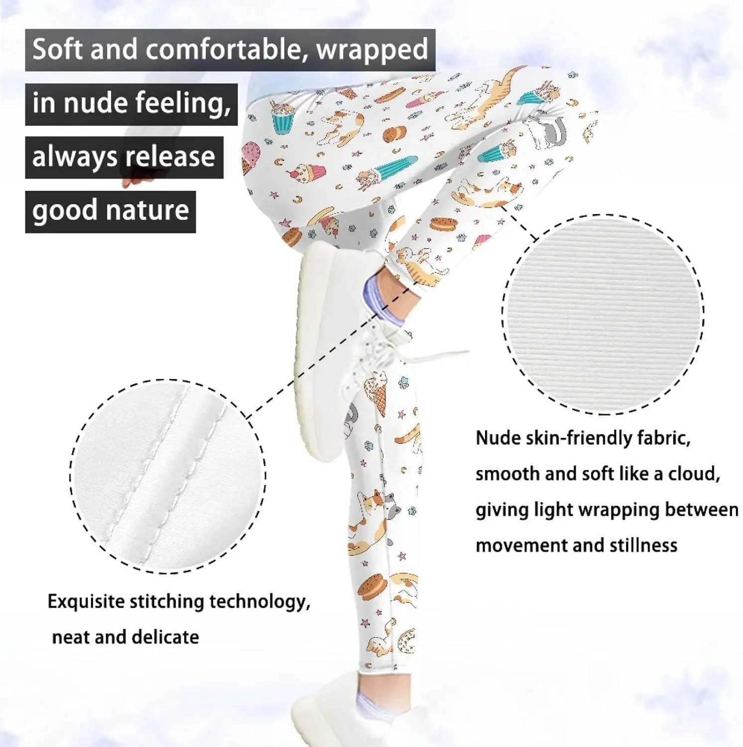 Girls Casual Basic Leggings Full Length Stretch Tights Pants Athletic Leggings for Kids in 4t to 13 Years