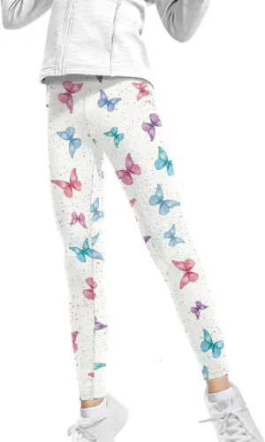 Girls Casual Basic Leggings Full Length Stretch Tights Pants Athletic Leggings for Kids in 4t to 13 Years
