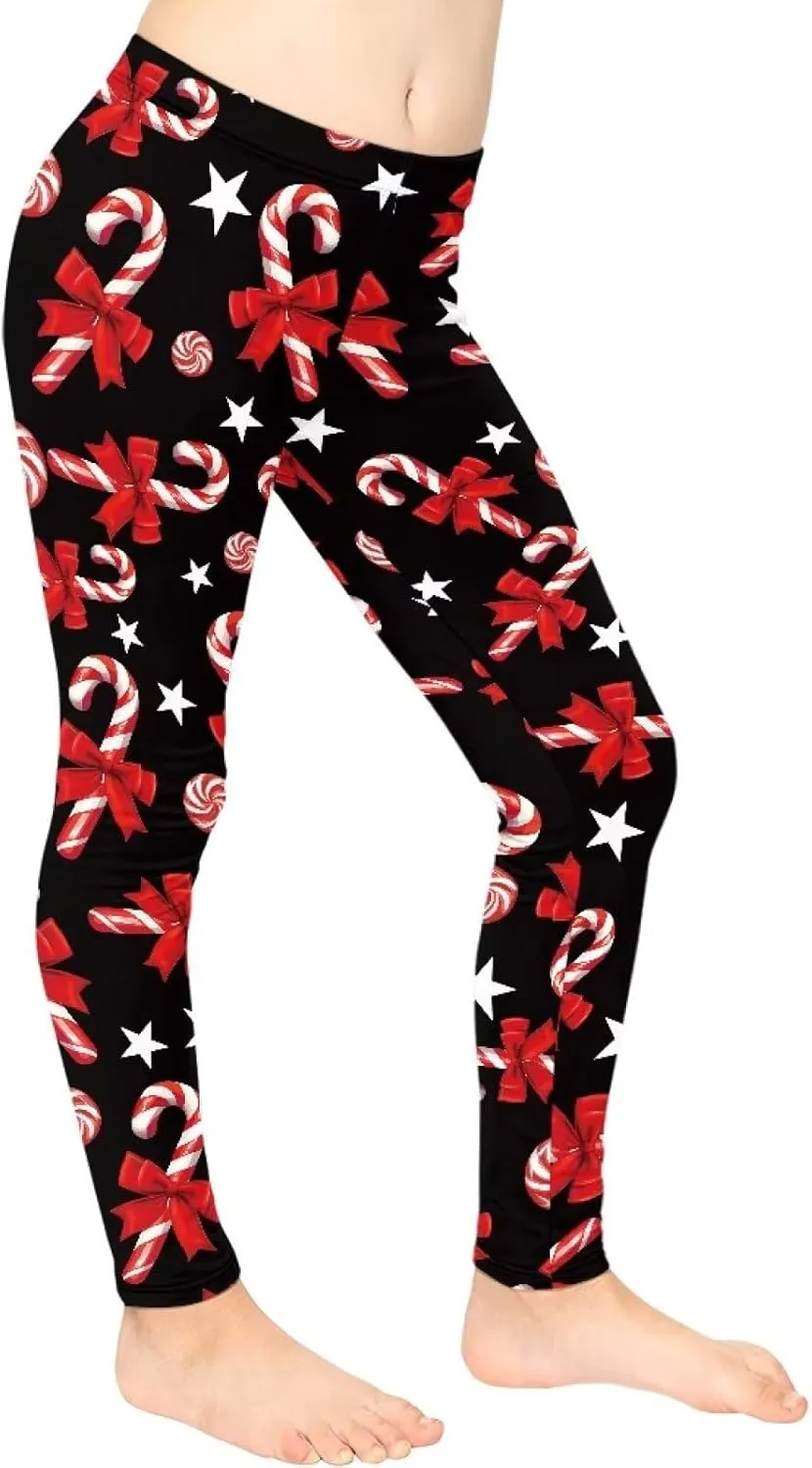 Girls Casual Basic Leggings Full Length Stretch Tights Pants Athletic Leggings for Kids in 4t to 13 Years