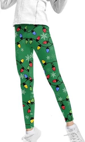 Girls Casual Basic Leggings Full Length Stretch Tights Pants Athletic Leggings for Kids in 4t to 13 Years