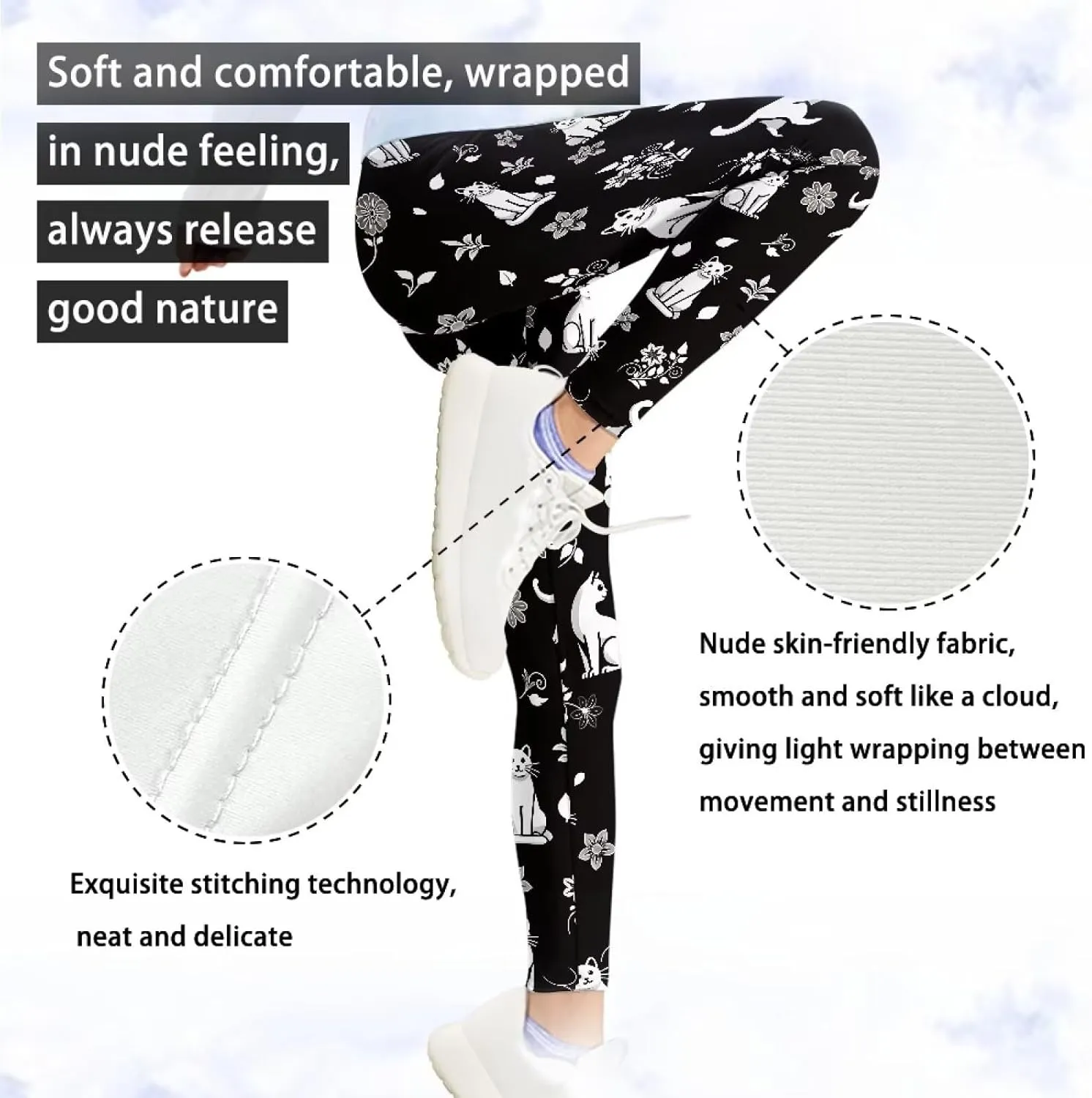 Girls Casual Basic Leggings Full Length Stretch Tights Pants Athletic Leggings for Kids in 4t to 13 Years