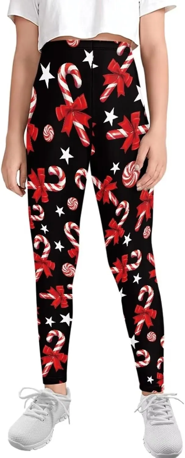 Girls Casual Basic Leggings Full Length Stretch Tights Pants Athletic Leggings for Kids in 4t to 13 Years