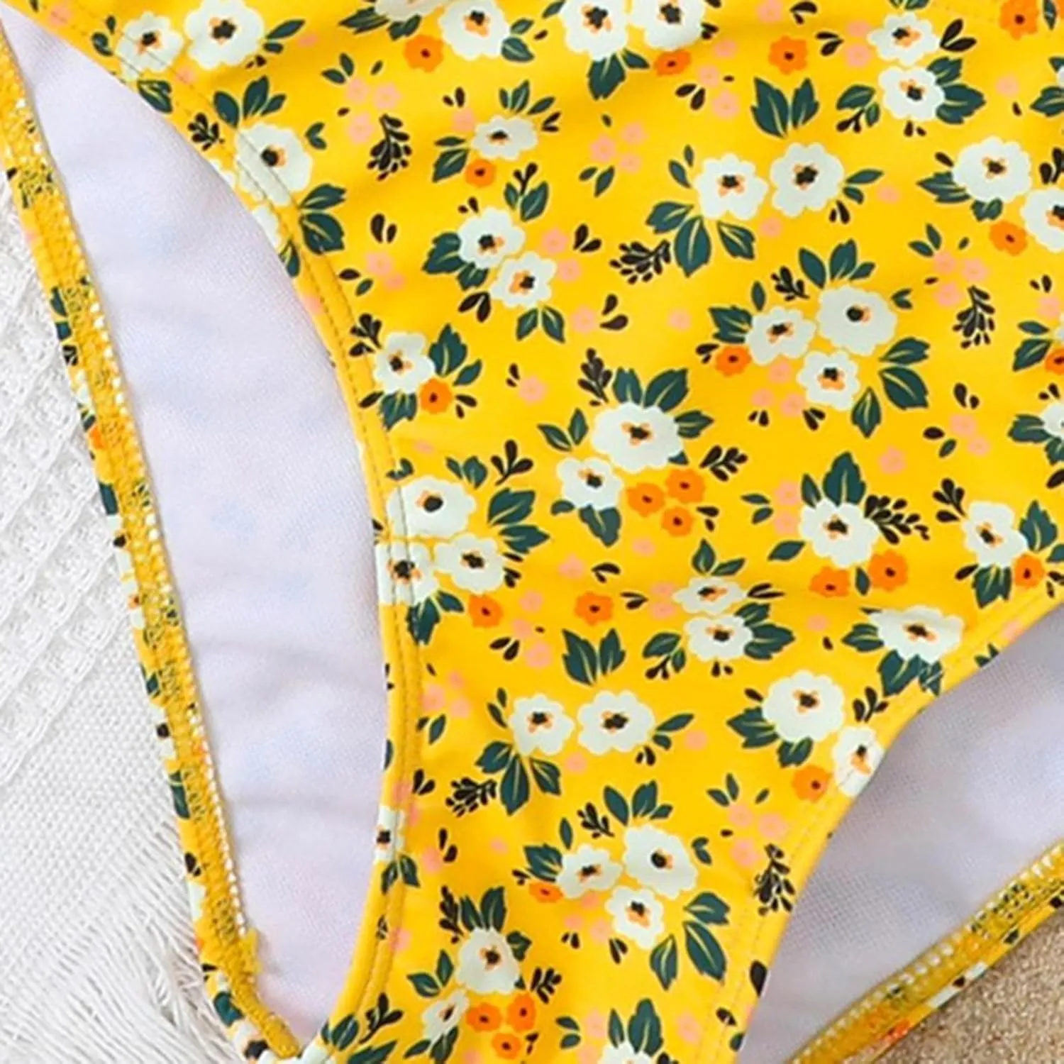 Girls Floral Swimsuits Tween Kids Cute Bathing Suits Quick Dry Bikini Set with Long Sleeve Crop Tops Coverup Beach Wear