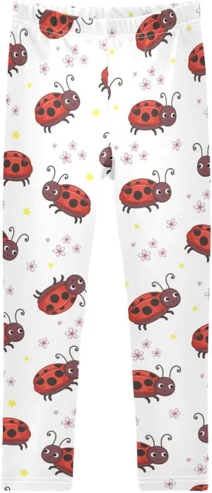 Girls Leggings Snakes Stems White Background Comfy Kids Stretchy Pants for Yoga Dancing Running Sports 4-10T