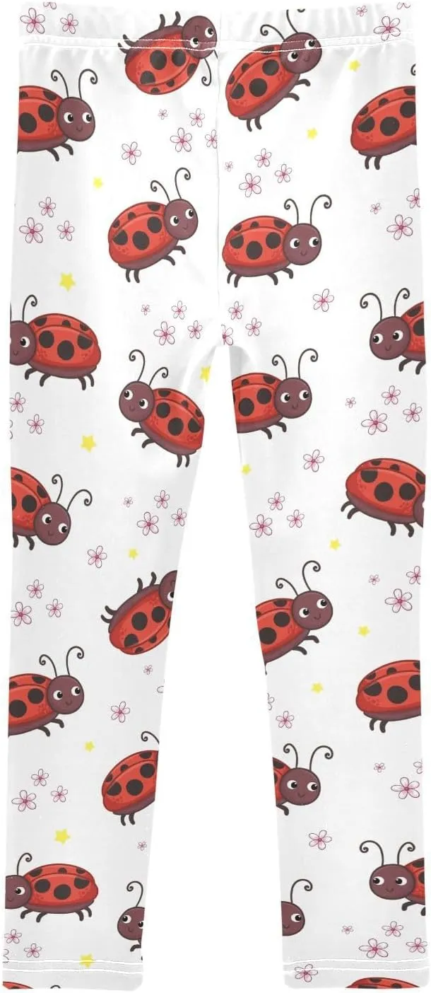 Girls Leggings Snakes Stems White Background Comfy Kids Stretchy Pants for Yoga Dancing Running Sports 4-10T
