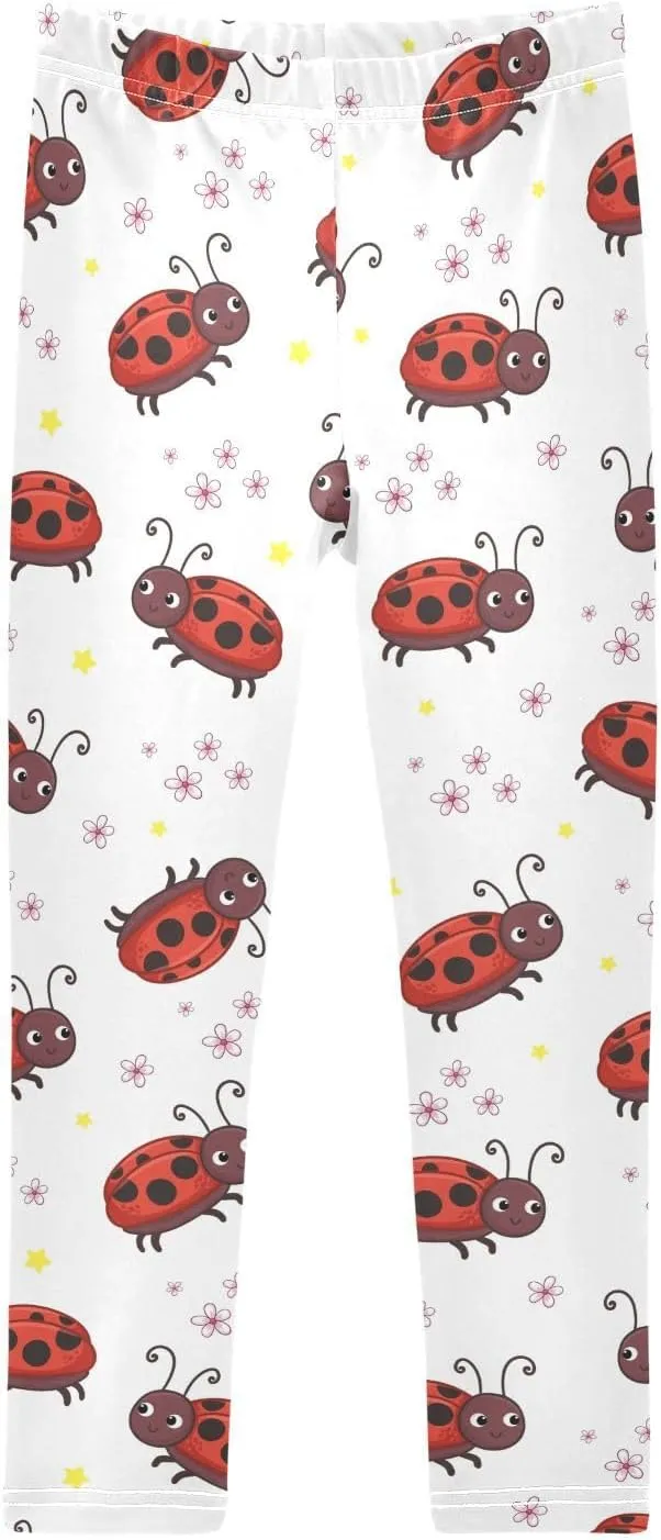 Girls Leggings Snakes Stems White Background Comfy Kids Stretchy Pants for Yoga Dancing Running Sports 4-10T