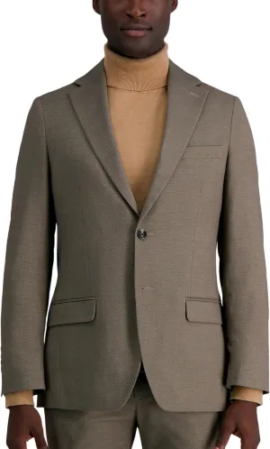 Haggar Men's JMH Premium Stretch Tailored Fit Suit Separate Pants, Medium Taupe-Jacket, 42