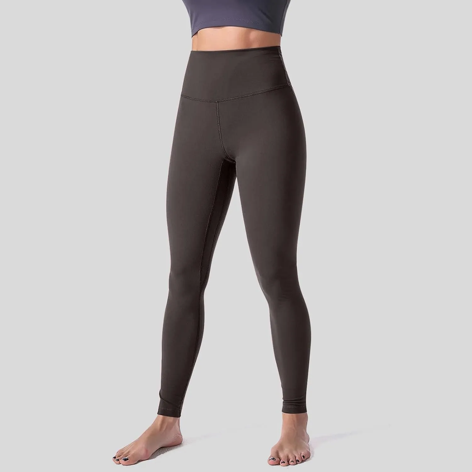 High Waist Elastic Free Ankle Leggings for Women Tummy Control Yoga Pant Plus Size Comfy Elastic Compression Legging