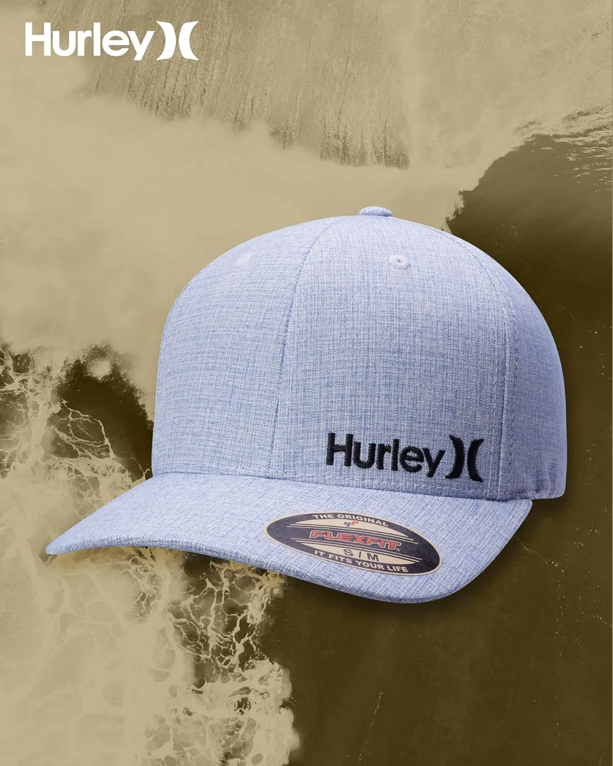 Hurley Men's Baseball Cap - Flexfit Curve Bill Fitted Trucker Hat for Men (S-XL)