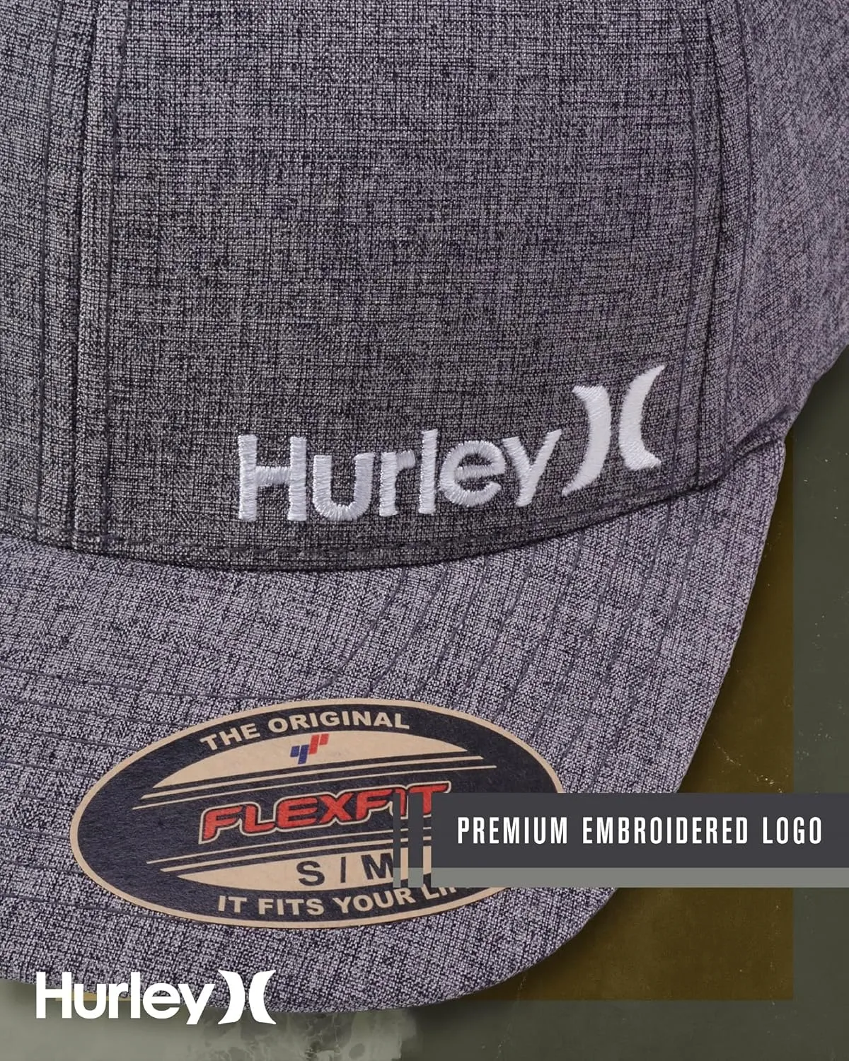 Hurley Men's Baseball Cap - Flexfit Curve Bill Fitted Trucker Hat for Men (S-XL)