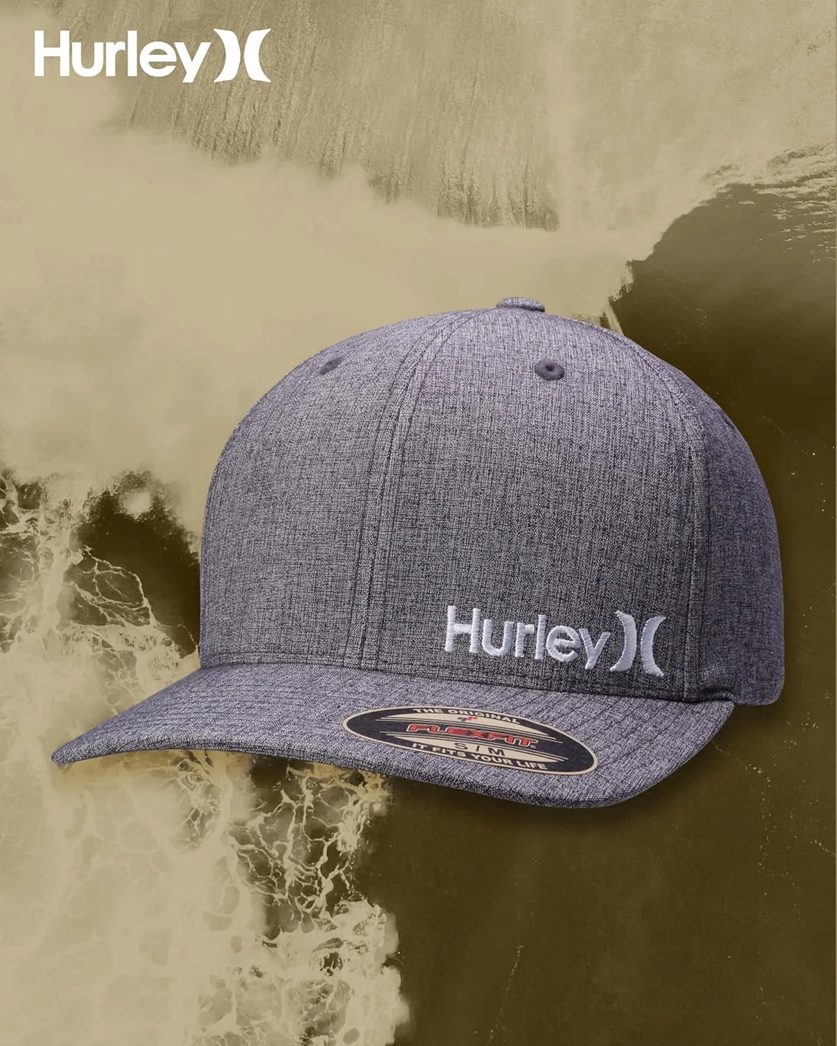 Hurley Men's Baseball Cap - Flexfit Curve Bill Fitted Trucker Hat for Men (S-XL)