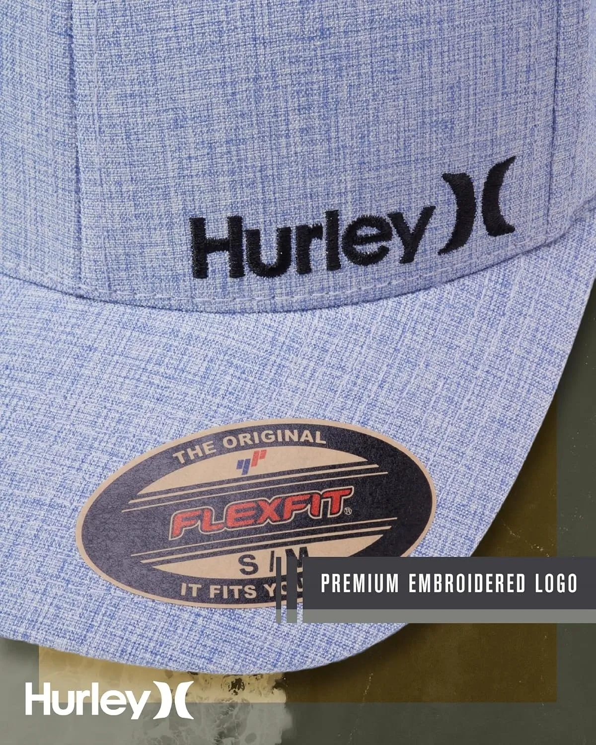 Hurley Men's Baseball Cap - Flexfit Curve Bill Fitted Trucker Hat for Men (S-XL)
