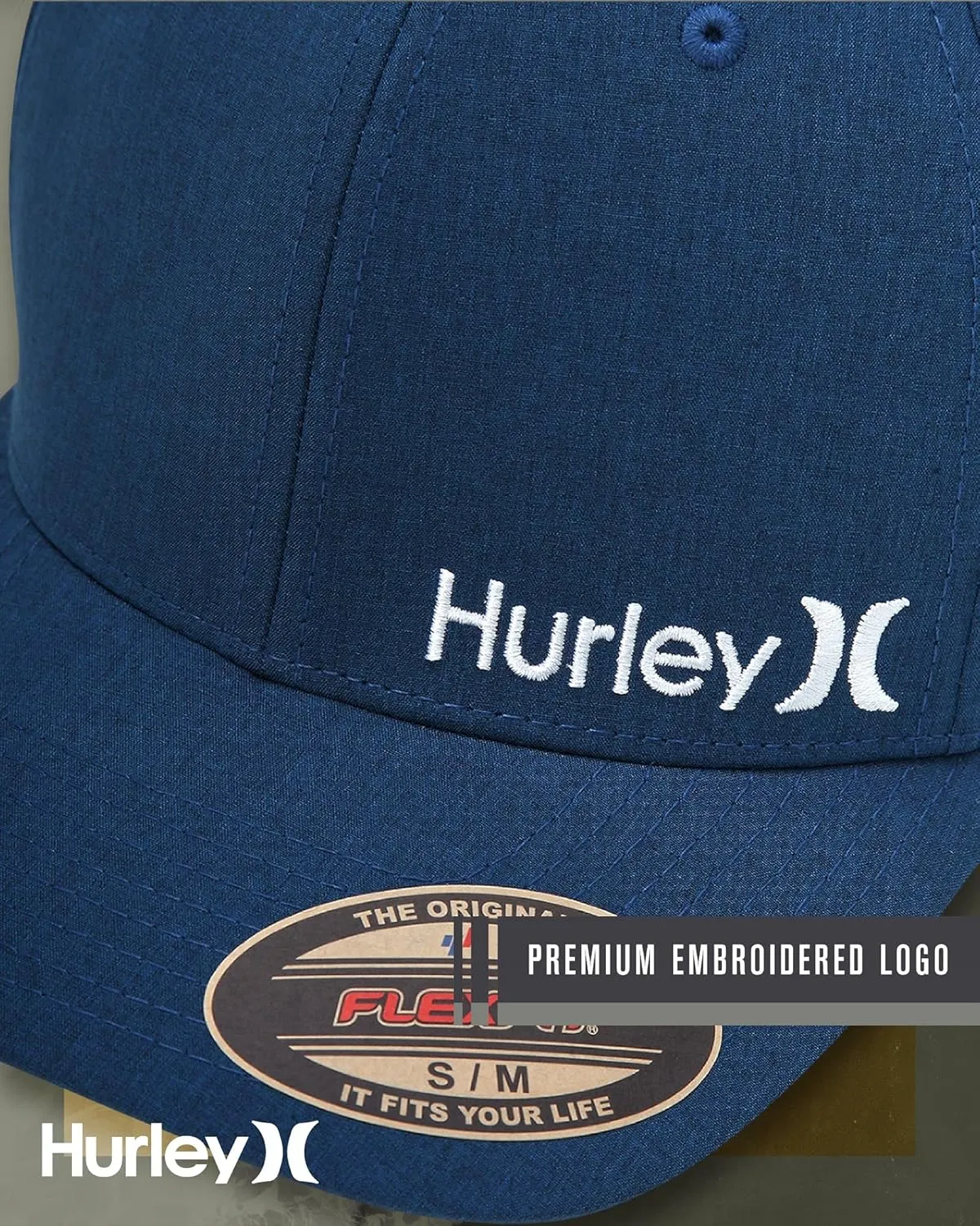 Hurley Men's Baseball Cap - Flexfit Curve Bill Fitted Trucker Hat for Men (S-XL)