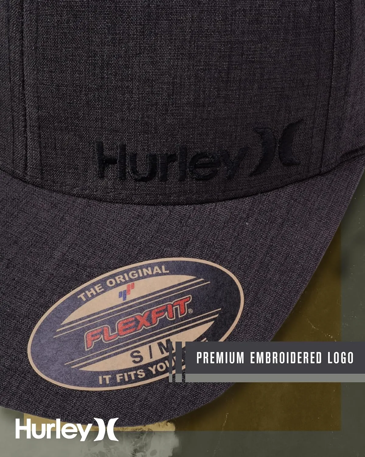 Hurley Men's Baseball Cap - Flexfit Curve Bill Fitted Trucker Hat for Men (S-XL)