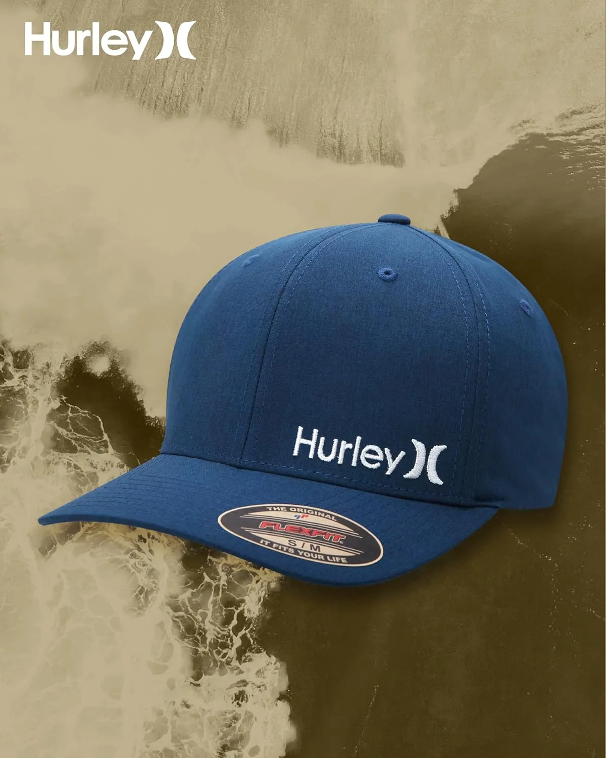 Hurley Men's Baseball Cap - Flexfit Curve Bill Fitted Trucker Hat for Men (S-XL)