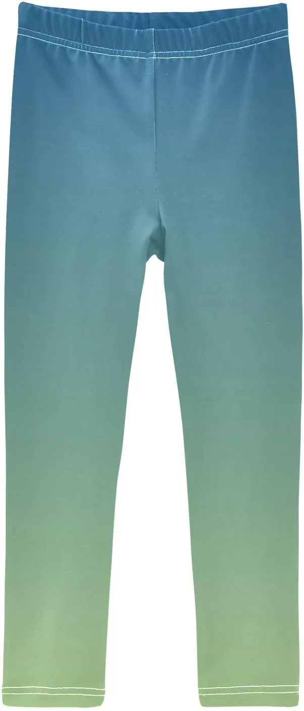 J JOYSAY Cyan Blue Teal Gradient Girls Leggings Girls' Jersey Legging Pants