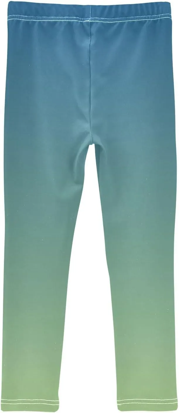 J JOYSAY Cyan Blue Teal Gradient Girls Leggings Girls' Jersey Legging Pants