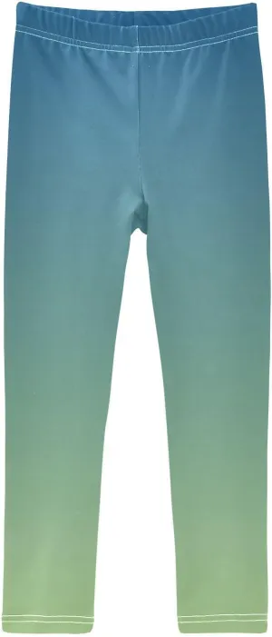 J JOYSAY Cyan Blue Teal Gradient Girls Leggings Girls' Jersey Legging Pants