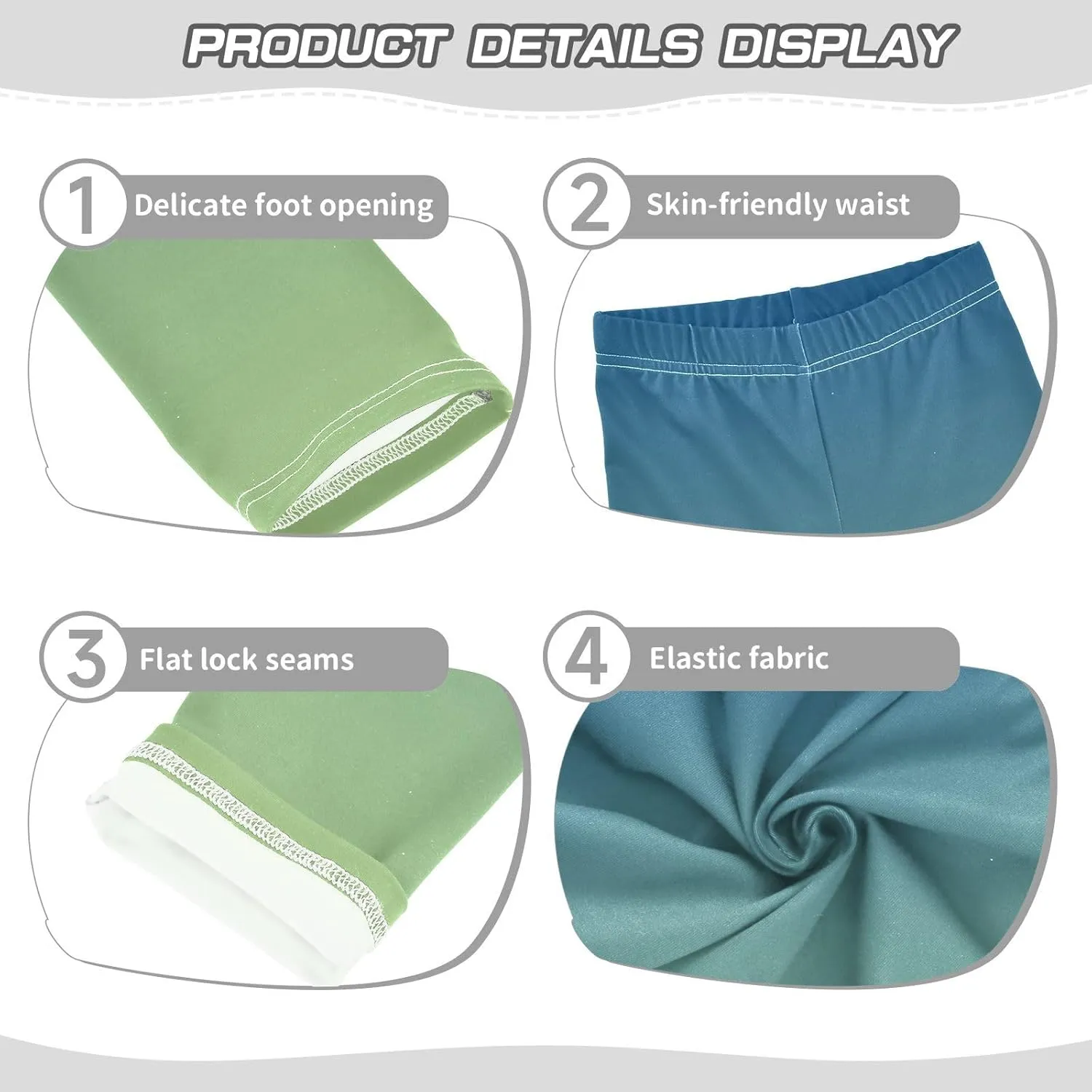 J JOYSAY Cyan Blue Teal Gradient Girls Leggings Girls' Jersey Legging Pants