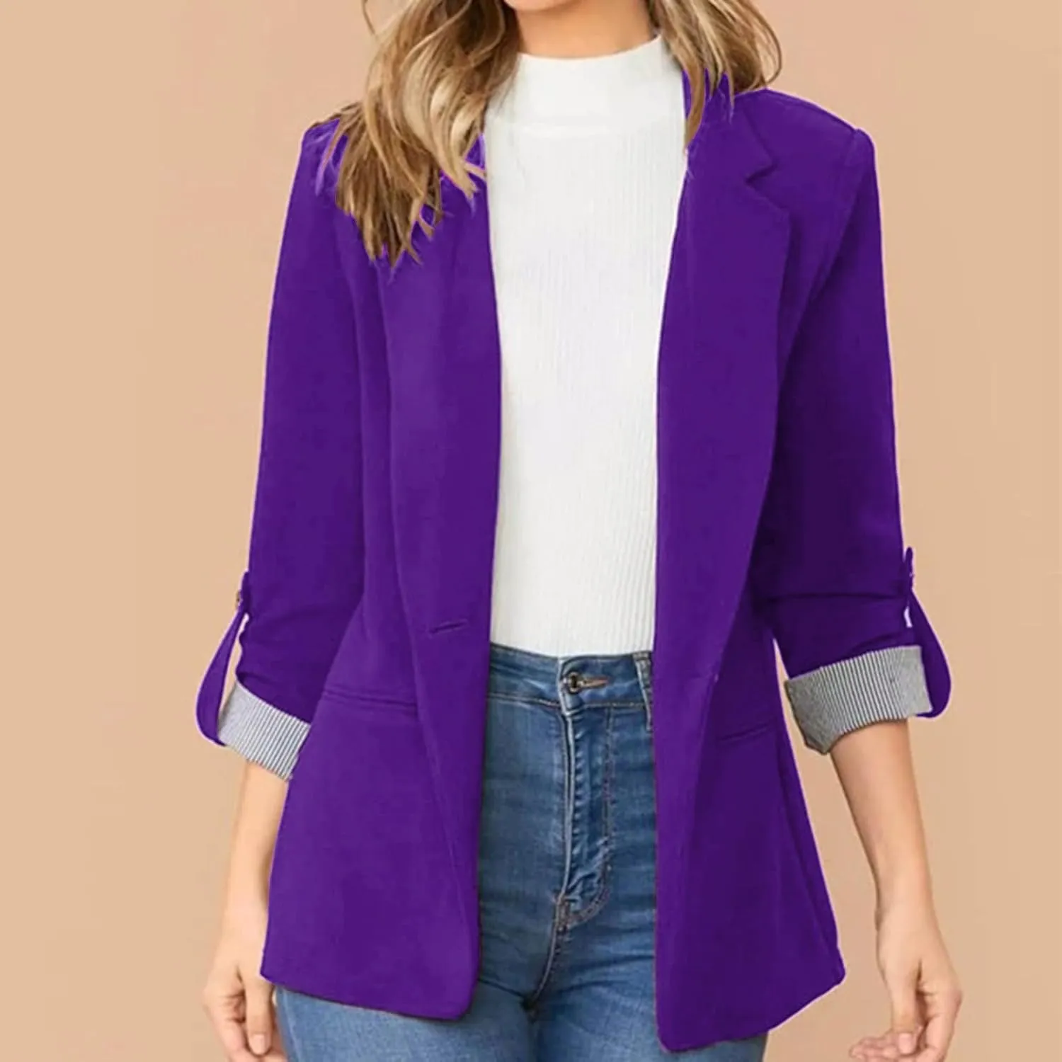 Ladies Blazers To Wear With Jeans Office Women's Cardigan Cropped Dressy Vintage Blazers Fit It Herringbone Coat