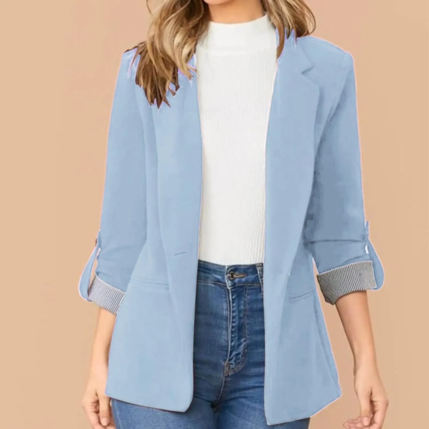 Ladies Blazers To Wear With Jeans Office Women's Cardigan Cropped Dressy Vintage Blazers Fit It Herringbone Coat