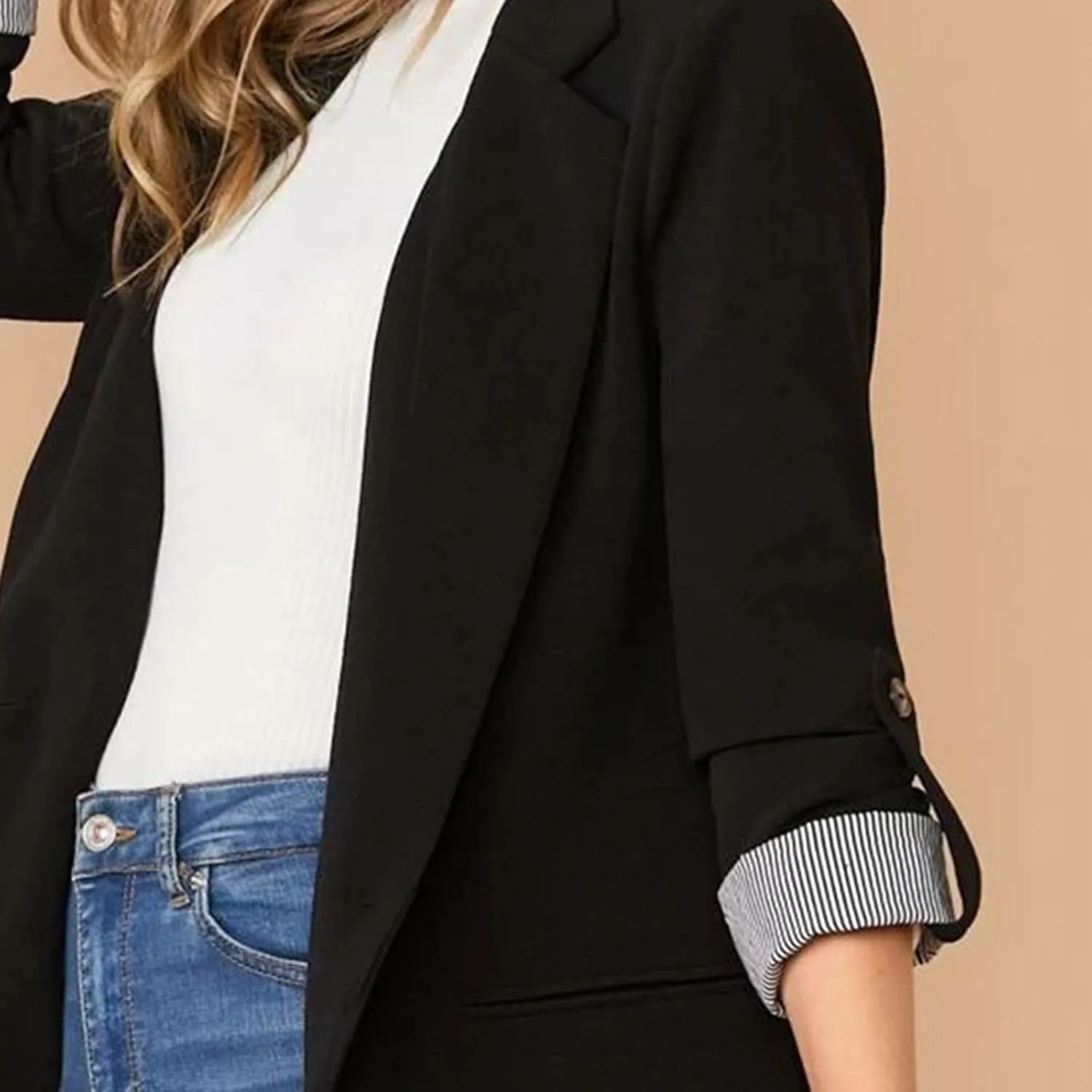 Ladies Blazers To Wear With Jeans Office Women's Cardigan Cropped Dressy Vintage Blazers Fit It Herringbone Coat