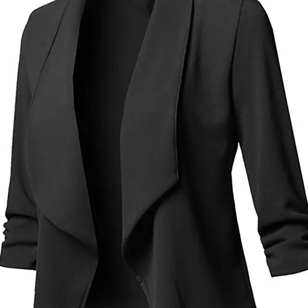 Ladies Blazers To Wear With Jeans Office Women's Suit Buttonn Causal Vintage Blazer Loose Fit With Pockets Cardigan