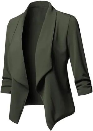 Ladies Blazers To Wear With Jeans Office Women's Suit Buttonn Causal Vintage Blazer Loose Fit With Pockets Cardigan