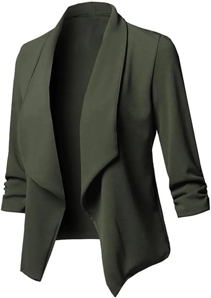 Ladies Blazers To Wear With Jeans Office Women's Suit Buttonn Causal Vintage Blazer Loose Fit With Pockets Cardigan