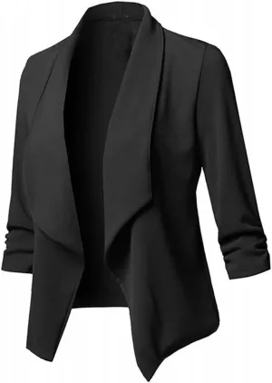 Ladies Blazers To Wear With Jeans Office Women's Suit Buttonn Causal Vintage Blazer Loose Fit With Pockets Cardigan