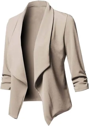 Ladies Blazers To Wear With Jeans Office Women's Suit Buttonn Causal Vintage Blazer Loose Fit With Pockets Cardigan