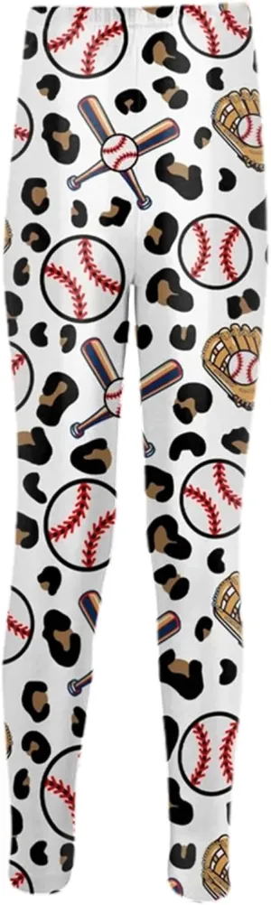 Leggings Denim Girls Toddler Baby Girls Baseball Printed 3Ds Ptints Leggings Yoga Pants Cute Slim Fitted Stretch Pants Toddler Kids Pants Girls 24 Months (Red, 4-5 Years)