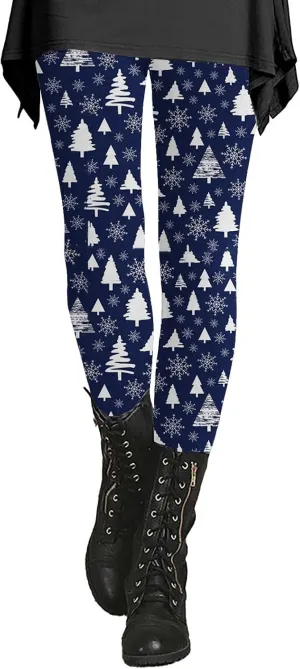 Leggings for Women Printed High Waist Leggings Fashion Casual Trousers Womens Christmas Pants Sequin Leggings Women