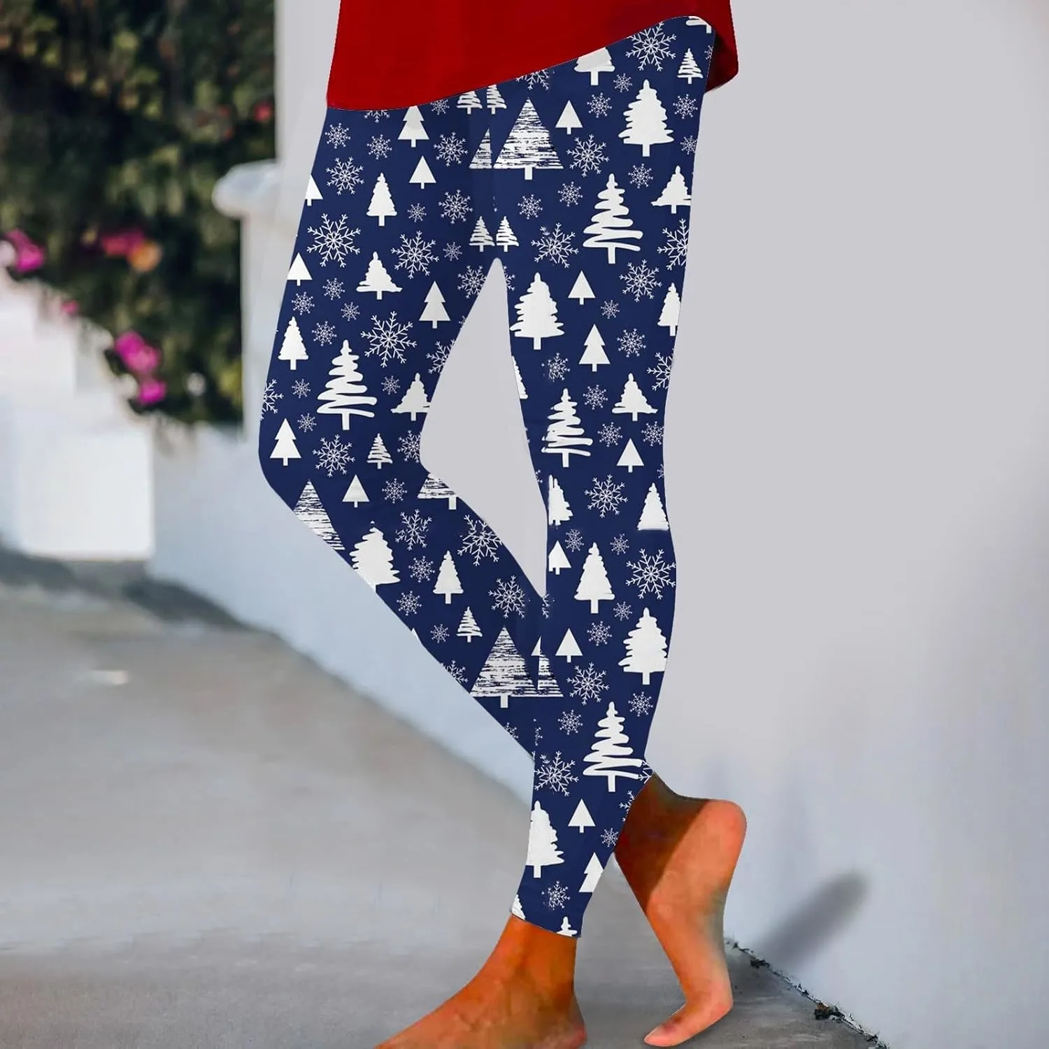 Leggings for Women Printed High Waist Leggings Fashion Casual Trousers Womens Christmas Pants Sequin Leggings Women