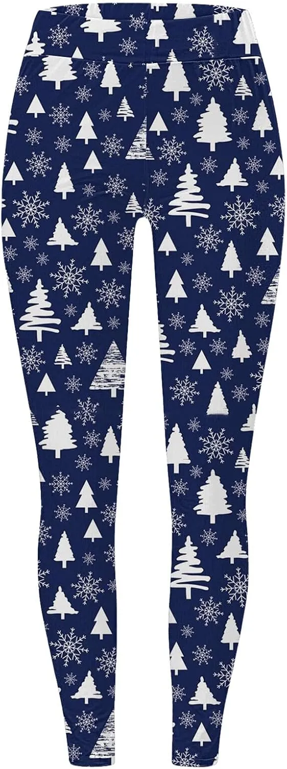 Leggings for Women Printed High Waist Leggings Fashion Casual Trousers Womens Christmas Pants Sequin Leggings Women