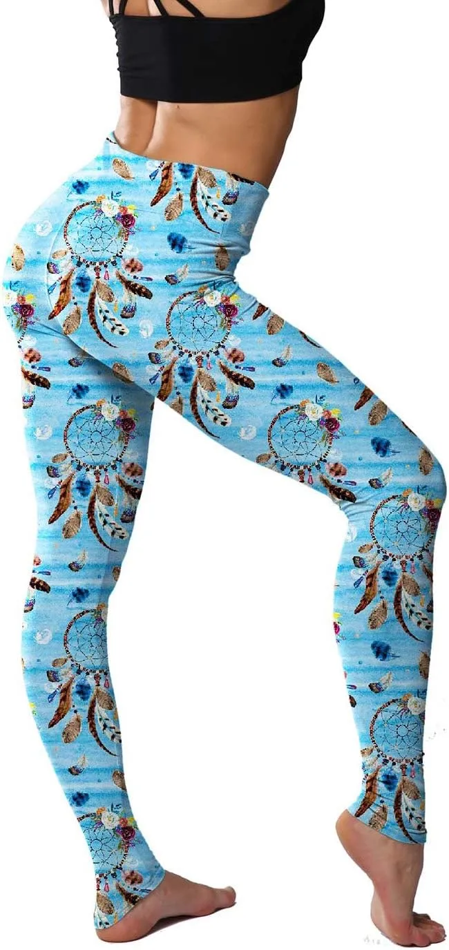 Leggings for Women Printed High Waist Ultra Soft Yoga Pants Comfy Workout Fashion Leggings -REG/Plus-150 Colors