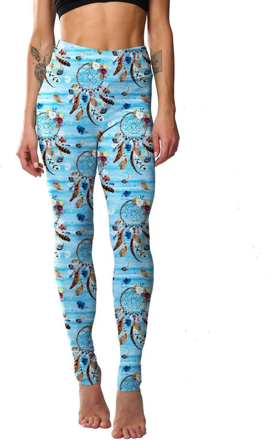 Leggings for Women Printed High Waist Ultra Soft Yoga Pants Comfy Workout Fashion Leggings -REG/Plus-150 Colors