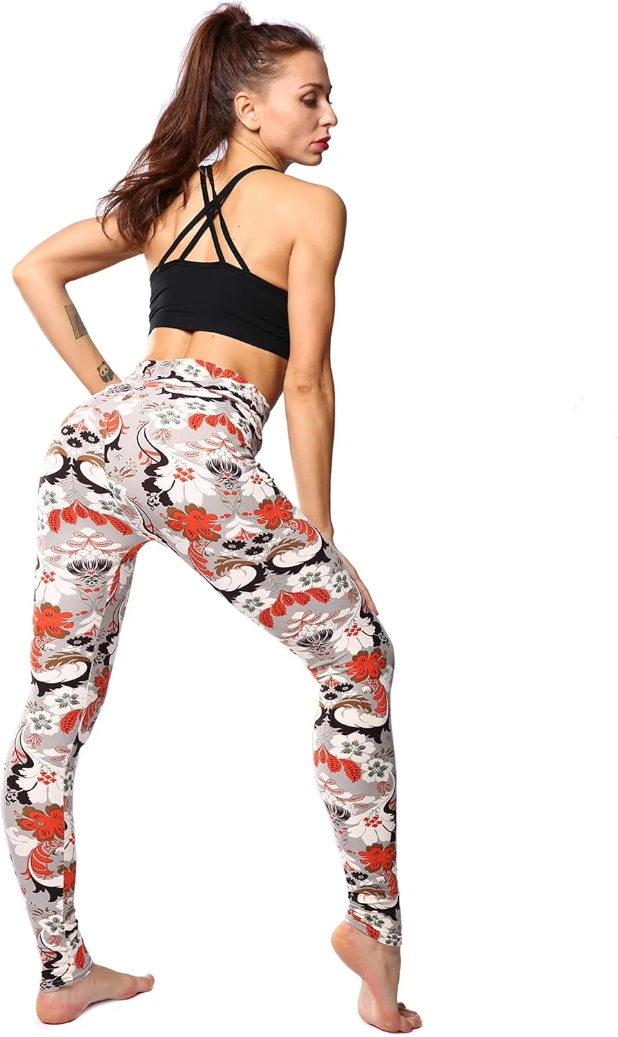 Leggings for Women Printed High Waist Ultra Soft Yoga Pants Comfy Workout Fashion Leggings -REG/Plus-150 Colors
