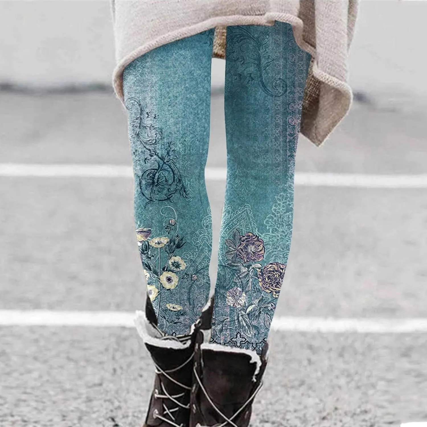 Leggings for Women Tummy Control Work Out Pants with Pockets for Women Women Plaid Leggings