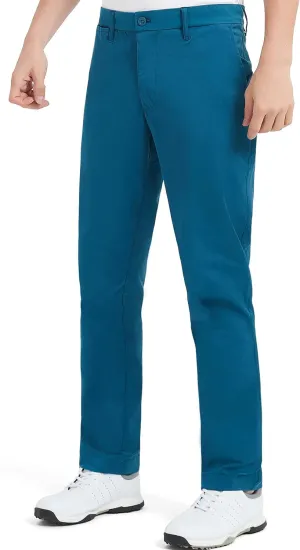 Lesmart Men Golf Pants Expandable Waistband Stretch Breathable Relaxed Fit with Pockets