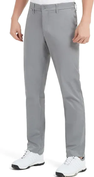 Lesmart Men Golf Pants Expandable Waistband Stretch Breathable Relaxed Fit with Pockets