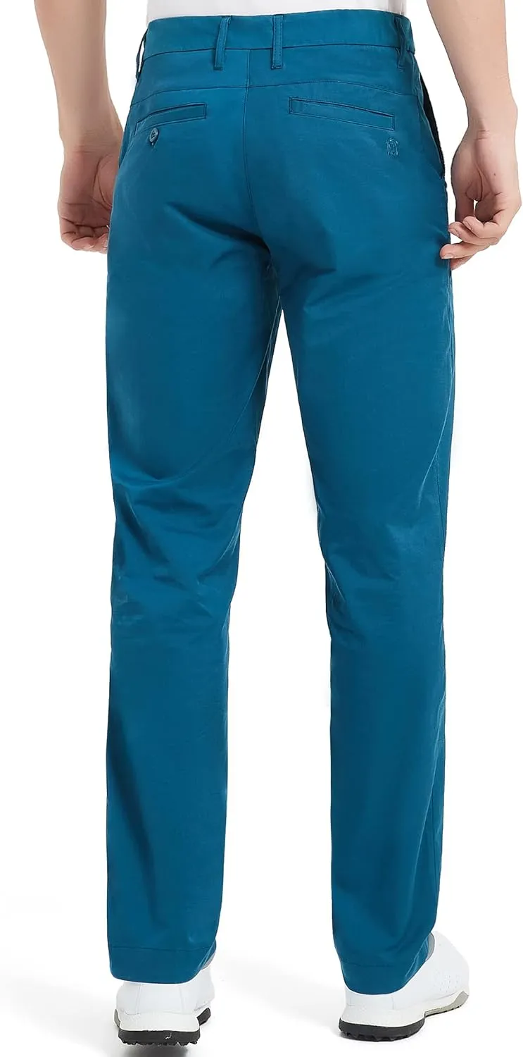 Lesmart Men Golf Pants Expandable Waistband Stretch Breathable Relaxed Fit with Pockets