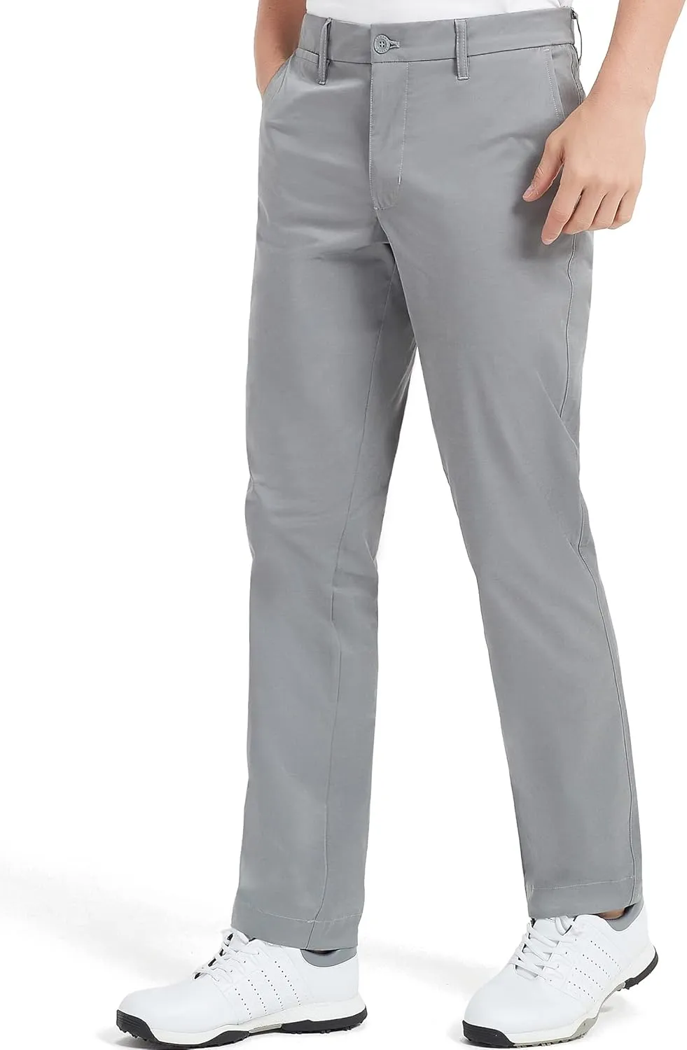 Lesmart Men Golf Pants Expandable Waistband Stretch Breathable Relaxed Fit with Pockets