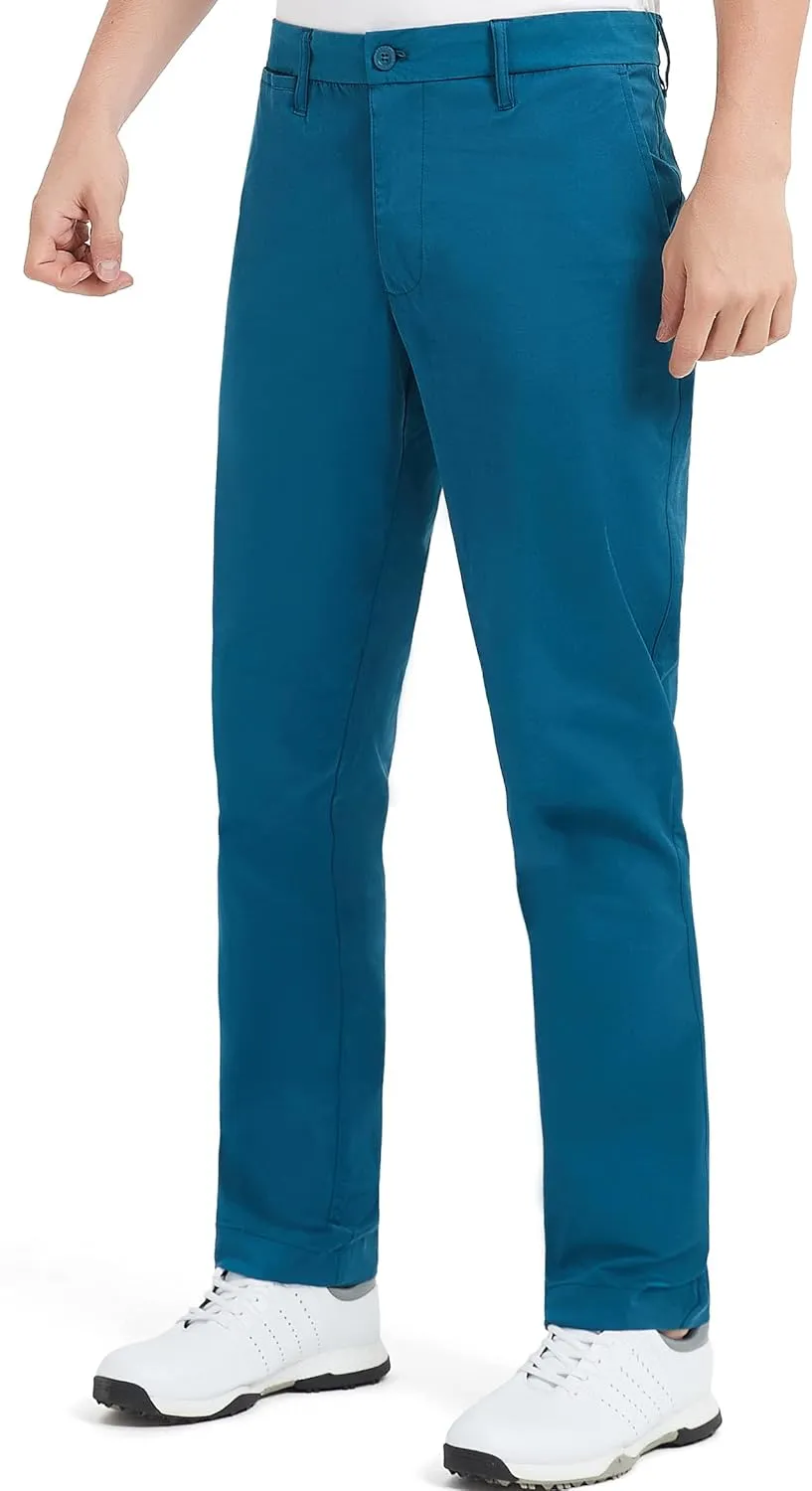 Lesmart Men Golf Pants Expandable Waistband Stretch Breathable Relaxed Fit with Pockets
