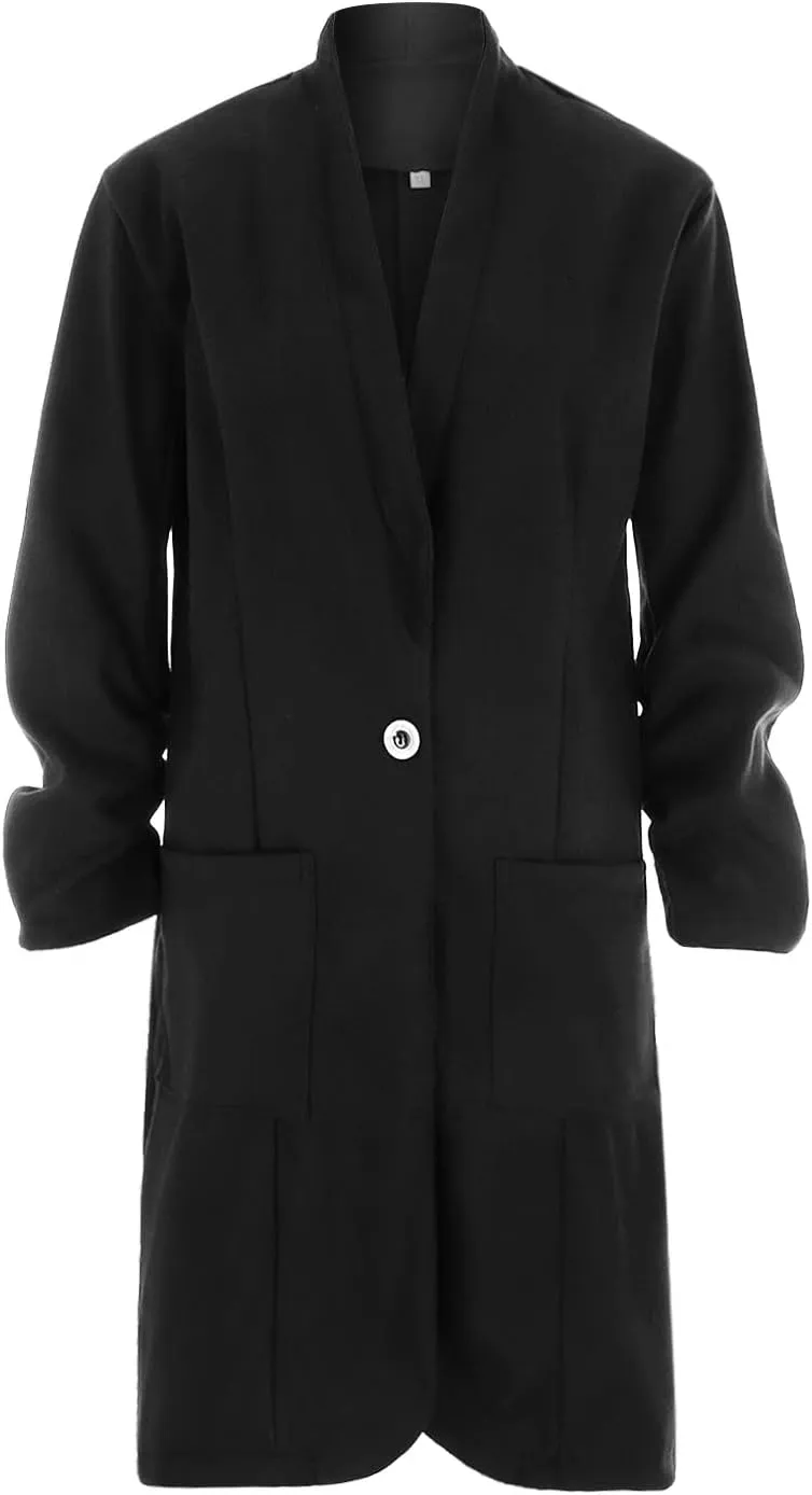 Lightweight Blazer for Women Business Women's Tops Buttonn Prtite Funny Jackets Fitted With Pockets Blazer